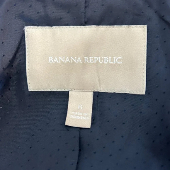 Banana Republic Bright Pink (Maui Rose)Navy Blue Trim Schoolboy Blazer Size 6 - Picture 2 of 6